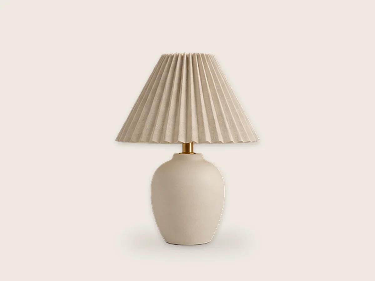 Lampa stołowa Iskra – Naturalny len
