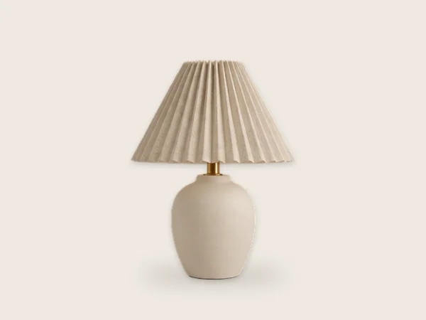 Lampa stołowa Iskra – Naturalny len