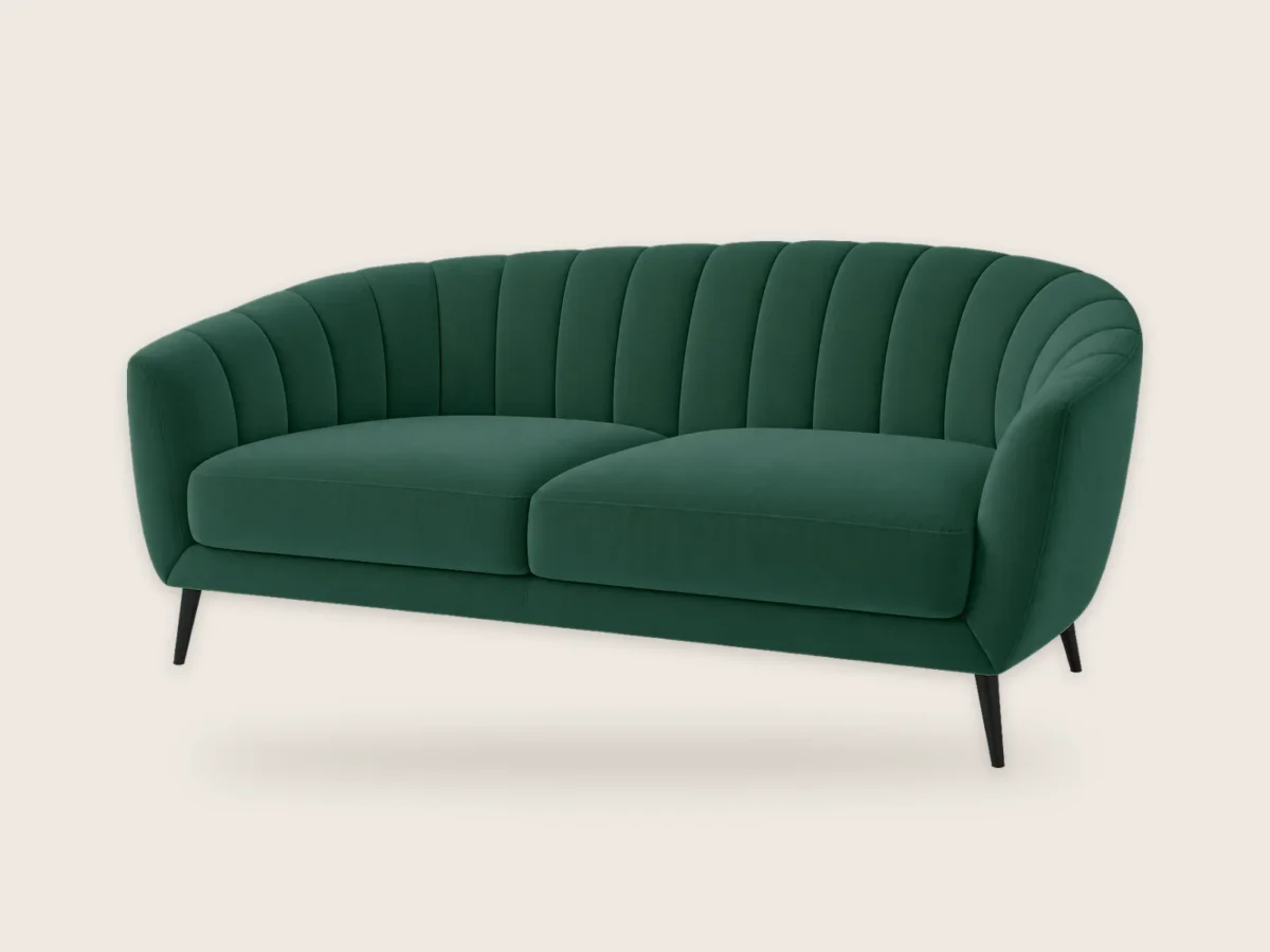 Sofa Muszla 2-osobowa – Butelkowa zieleń