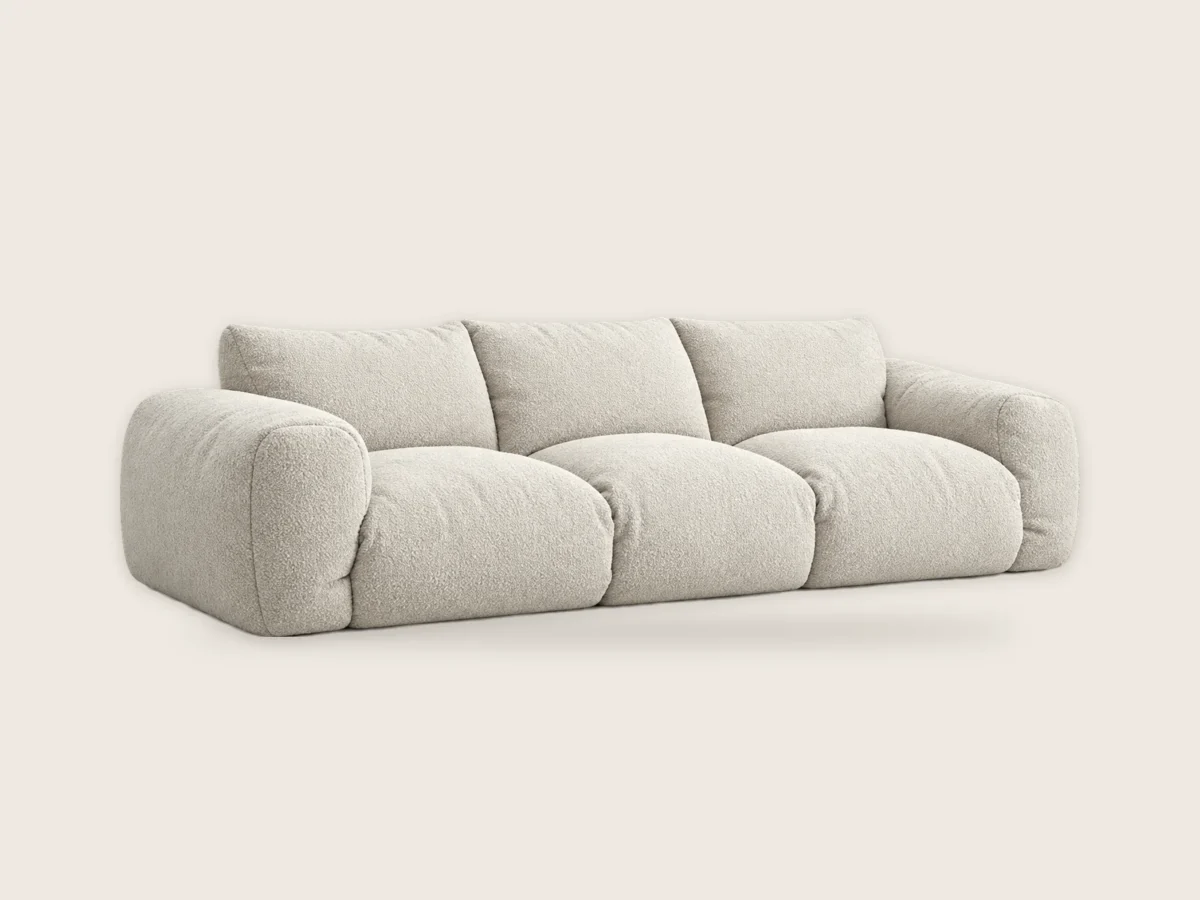Sofa Puch 3-osobowa – Mleczny
